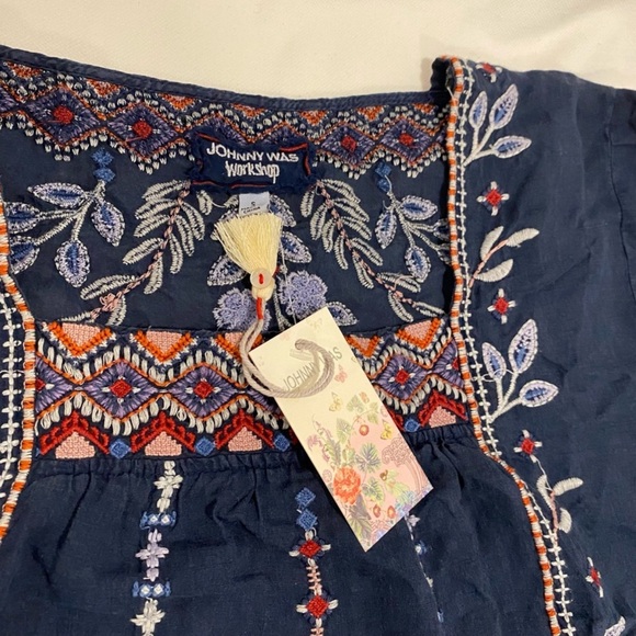 NWT Johnny Was Amarynth Crop Peasant Top - Picture 3 of 6